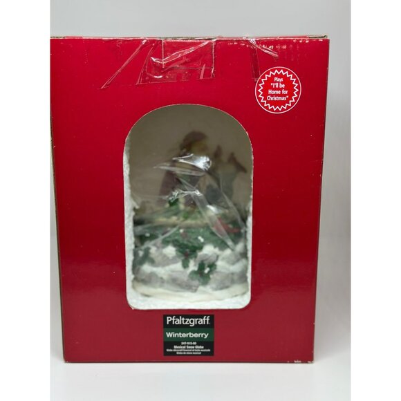 NEW Pfaltzgraff Winterberry Musical Snow Globe Plays, I'll Be Home for Christmas - Picture 2 of 5